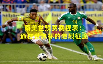 南美世预赛赛程表：通往世界杯的激烈征途