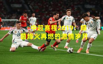 中超赛程2019：绿茵烽火再燃的激情岁月